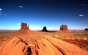 Monument Valley, el cielo azul, las rocas HD fondos de pantalla