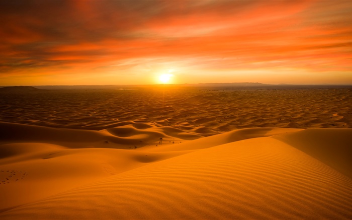 Marruecos, el desierto del Sahara, arena, puesta del sol Fondos de pantalla, imagen