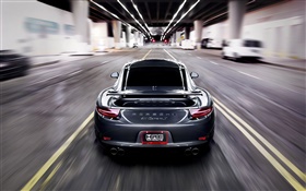 Porsche 911 Carrera S gris coche, la velocidad, la falta de definición HD fondos de pantalla
