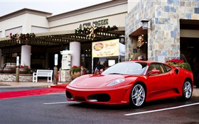 Ferrari F430 supercar rojo, calle
