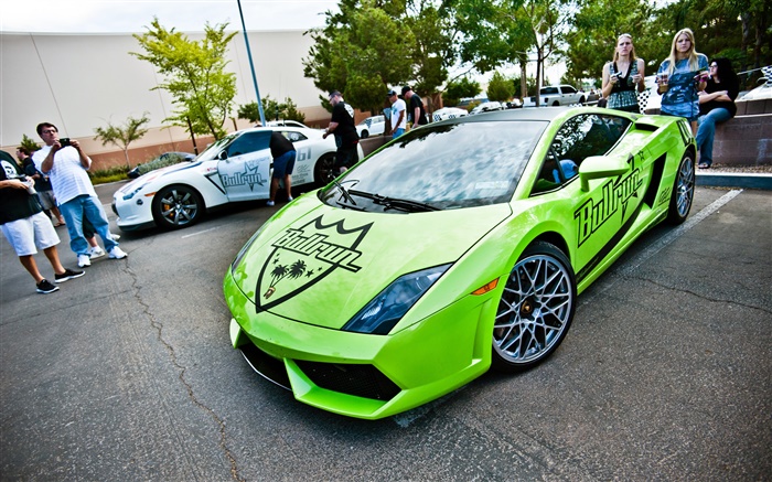 Lamborghini Gallardo superdeportivo verde vista frontal Fondos de pantalla, imagen