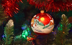 Feliz Navidad, Año Nuevo, decoración, bola pintada