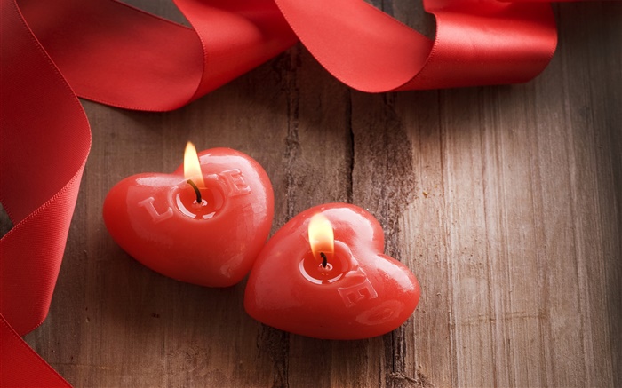 Día, corazones del amor, romántico, vela de San Valentín Fondos de pantalla, imagen