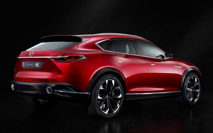 2015 Mazda Koeru rojo del concepto de opinión posterior del coche Fondos de pantalla, imagen