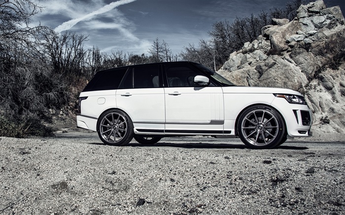 2015 Land Rover Range Rover coche blanco vista lateral Fondos de pantalla, imagen