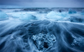Ártico, hielo azul, océano