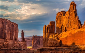 Desierto, piedras, barranco, montañas HD fondos de pantalla
