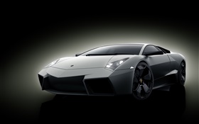 Lamborghini Reventón supercar, fondo negro HD fondos de pantalla