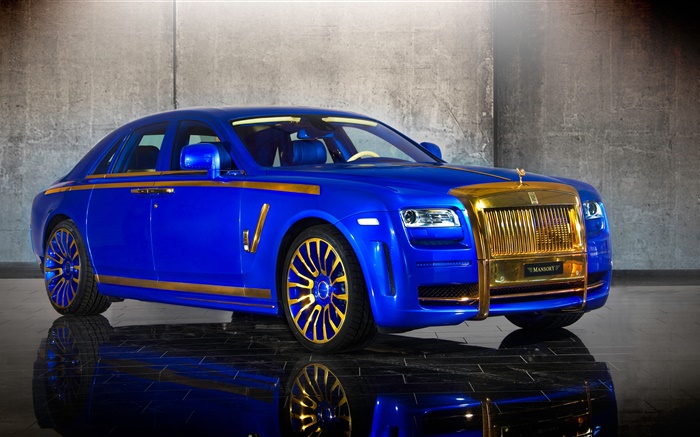 Mansory Rolls-Royce Ghost coche azul de lujo Fondos de pantalla, imagen
