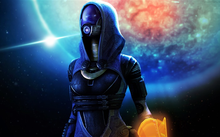 Mass Effect, guerrero, planeta, luz Fondos de pantalla, imagen