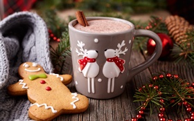 Feliz Navidad, decoración, galletas, café