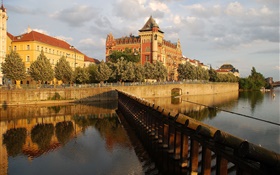 Praga, República Checa, palacio, río, casa