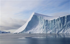 Mar, glaciar hielo, frío, nubes HD fondos de pantalla