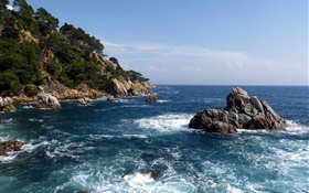 España, mar, costa, rocas, paisaje de la naturaleza