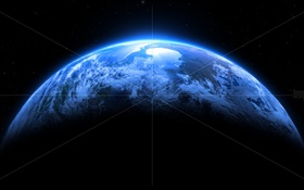 planeta azul, líneas blancas HD fondos de pantalla
