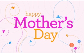 Día de madres feliz, vector imágenes, flores, pájaros HD fondos de pantalla