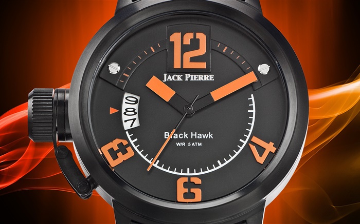 Jack Pierre, reloj, naranja y negro Fondos de pantalla, imagen