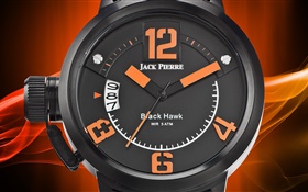 Jack Pierre, reloj, naranja y negro