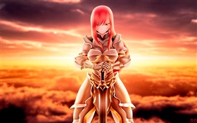 Red de anime niña de pelo, Fairy Tail, espada