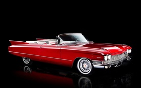 1960 Cadillac Convertible sesenta y dos, de color rojo HD fondos de pantalla