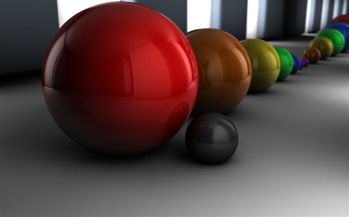 bolas de diferentes colores en 3D, Fondos de pantalla, imagen