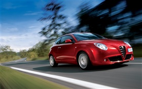 Alfa Romeo velocidad del coche rojo HD fondos de pantalla