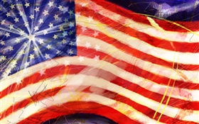 bandera americana, pinturas de arte HD fondos de pantalla