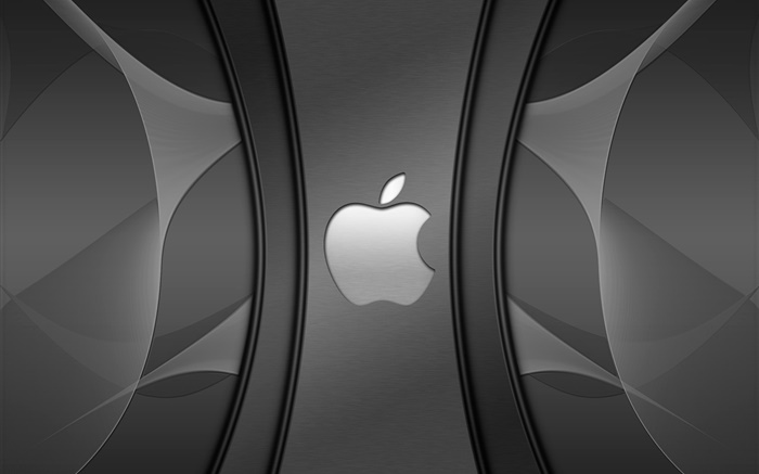 logotipo de la manzana, fondo de metal Fondos de pantalla, imagen