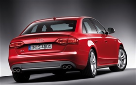 Audi S4 coche rojo de visión trasera HD fondos de pantalla