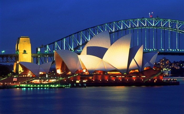 Australia, hermosa noche en Sydney Fondos de pantalla, imagen