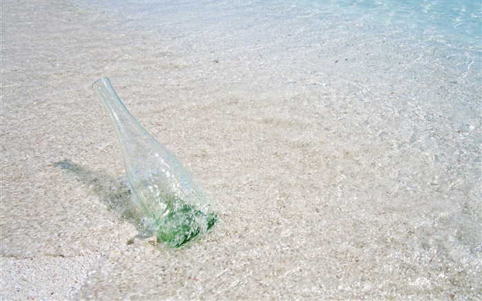 Playa, mar, agua, botellas de vidrio, Maldivas Fondos de pantalla, imagen