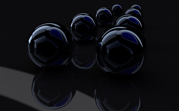 bolas de negro 3D Fondos de pantalla, imagen