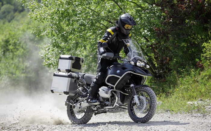 Negro de la motocicleta BMW, puerta de combustible Fondos de pantalla, imagen