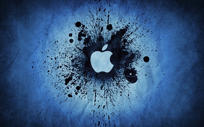 salpicaduras de tinta negro, logotipo de Apple Fondos de pantalla, imagen