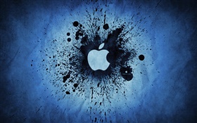 salpicaduras de tinta negro, logotipo de Apple