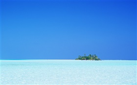 mar azul, isla, cielo, Maldivas HD fondos de pantalla