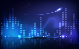 estilo azul, columna de música, imágenes abstractas HD fondos de pantalla