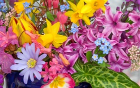 las flores del ramo, muchos tipos de colores, HD fondos de pantalla