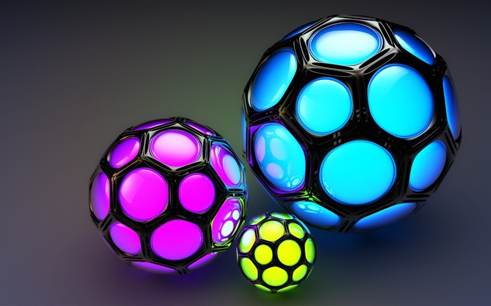 Teléfonos bolas de colores, parecen como el fútbol, imágenes en 3D Fondos de pantalla, imagen