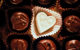 Chocolate, corazón, amor HD fondos de pantalla