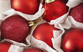Bolas de Navidad, decoraciones, rojo HD fondos de pantalla