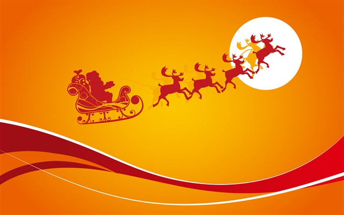 Navidad, temáticas imágenes, fondo anaranjado, luna, vector Fondos de pantalla, imagen