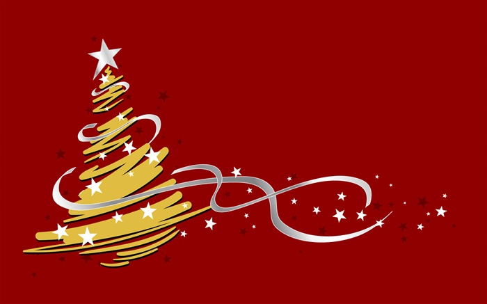 árbol de navidad, de forma sencilla, fondo rojo Fondos de pantalla, imagen