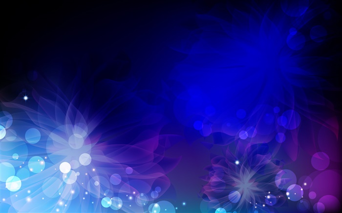Círculos, flores, azul y púrpura, cuadros abstractos Fondos de pantalla, imagen