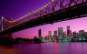 Ciudad, puente, edificios, luces, Australia HD fondos de pantalla