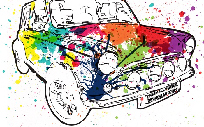 coche colorido de la pintura, el diseño creativo Fondos de pantalla, imagen