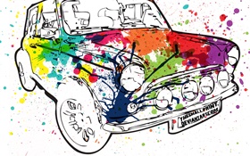 coche colorido de la pintura, el diseño creativo HD fondos de pantalla