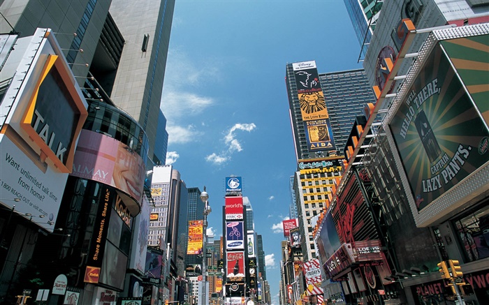 punto de vista comercial, calle, ciudad, Nueva York, EE.UU. Fondos de pantalla, imagen