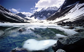 Consuelo Lago, montañas, nieve, el Parque Nacional Banff, Alberta, Canadá HD fondos de pantalla
