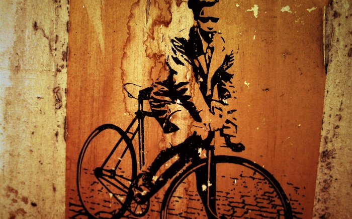 pintura creativa, bicicleta, pared Fondos de pantalla, imagen